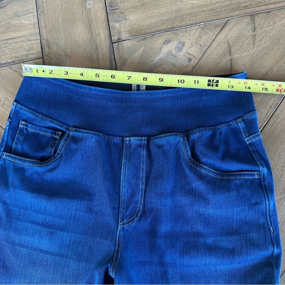 Halara Wide-Leg Blue Denim Women's Pull-On Stretch Solid Jeans Pockets Womens M - Picture 4 of 8